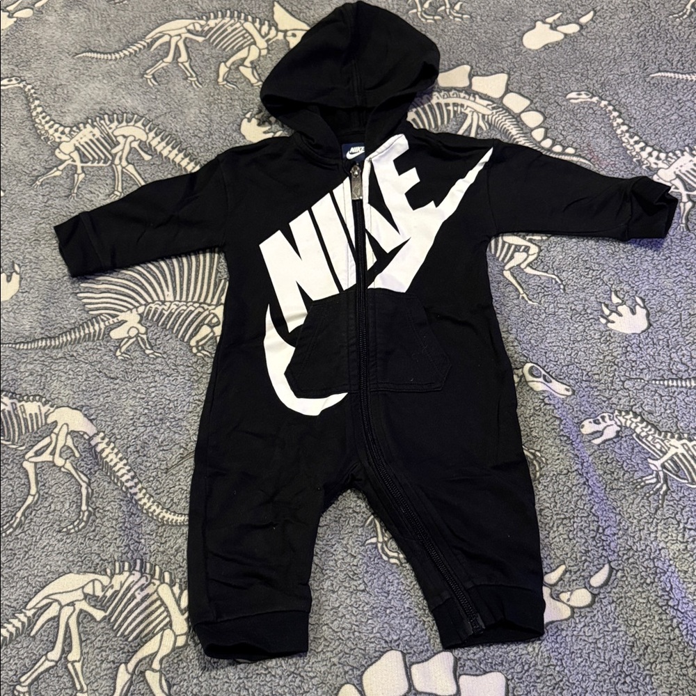 Nike Black and White Hooded Onesie